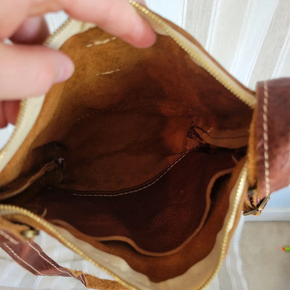 Portland Leather Goods‎ Crossbody Bag Purse Brown Boho Minimialist